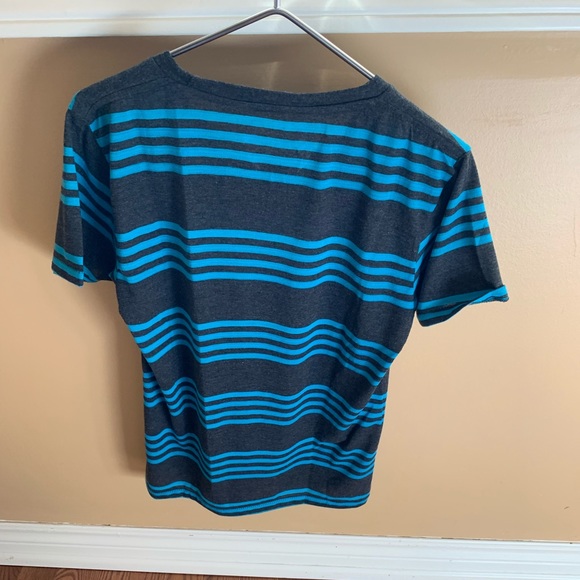 Grey and blue striped tshirt size S - Picture 2 of 3